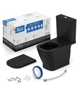 Kit Bacia Com Caixa acoplado Completo Assento Termofixo Fechamento Suave Gap Black Matte C323723008