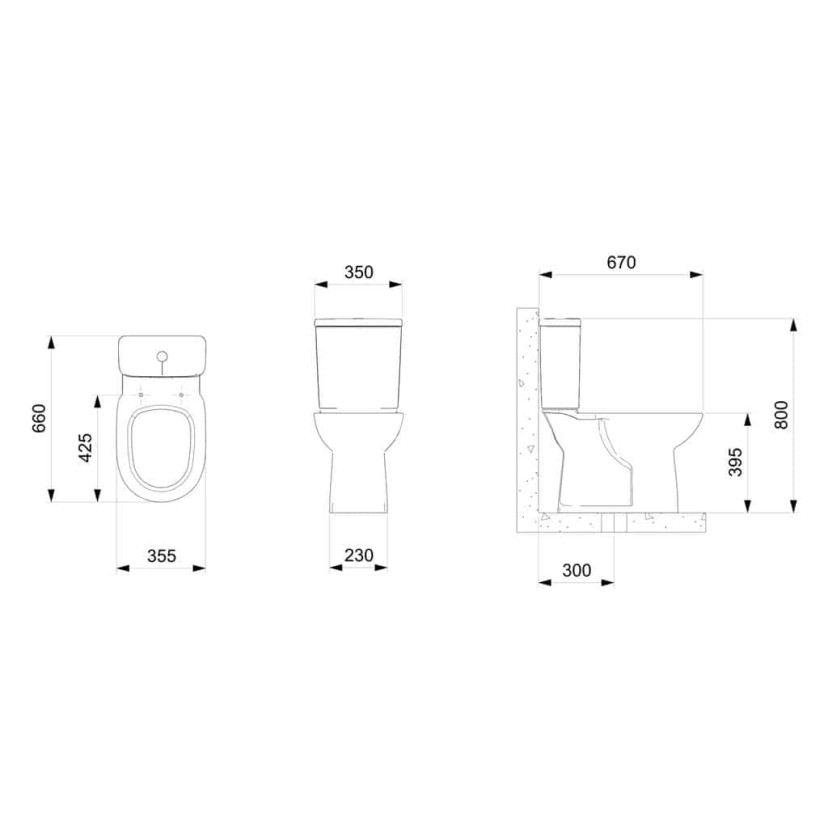 Kit De Bacia Com Caixa Acoplada E Itens De Instalação Debba Round C329723002