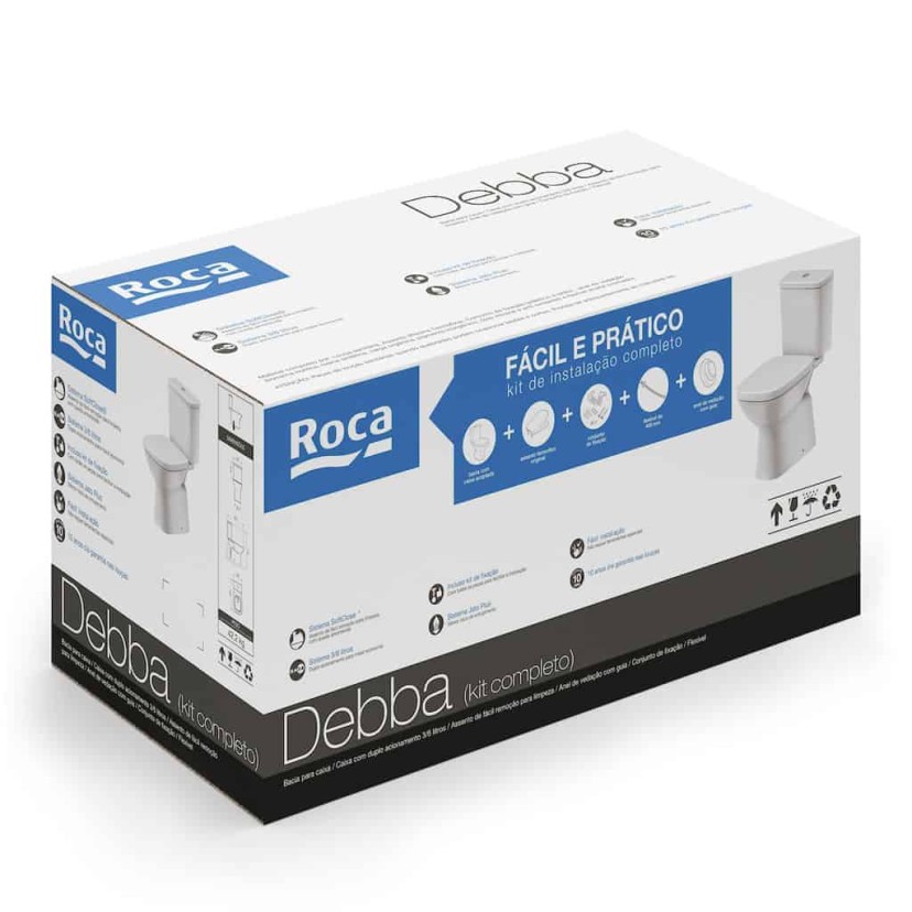Kit Bacia Com Caixa, Assento Termofixo Com Queda Amortecida E Complementos De Instalação Debba Classic C329723012
