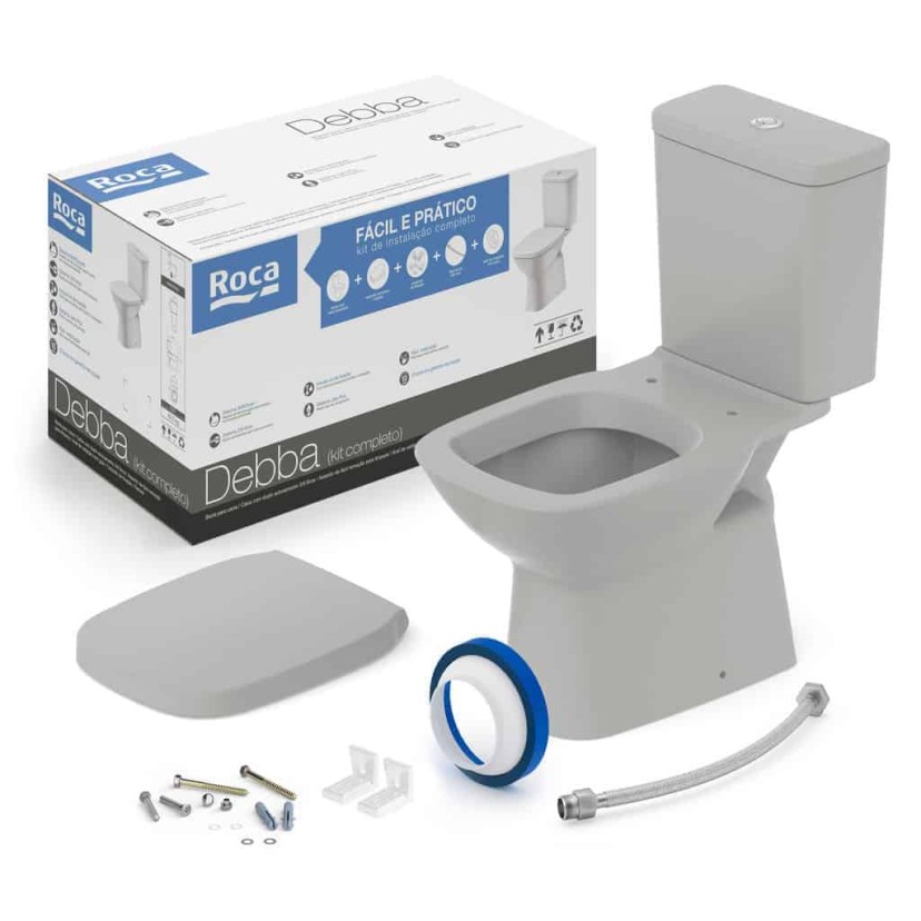 Kit De Bacia Com Caixa Acoplada Com Assento Termofixo E Itens De Instalação Debba Classic C329723017