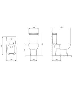 Kit Bacia com Caixa Acoplada E Itens de Instalação Botão Elevado Debba Confort Branco C329723023