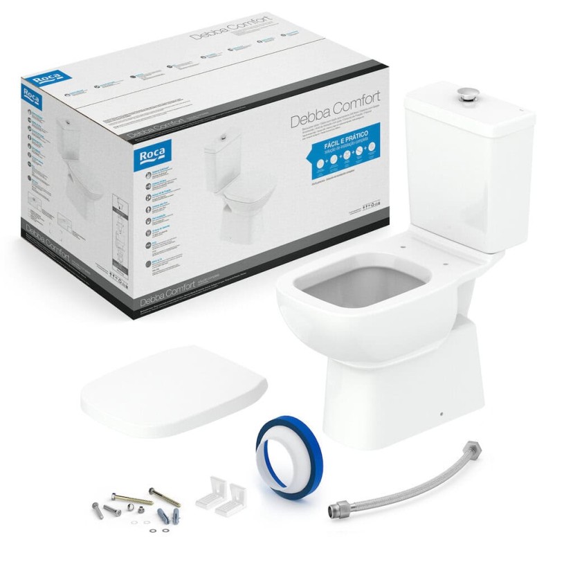 Kit de Bacia com Caixa Acoplada e Itens de Instalação Debba Confort C329723023