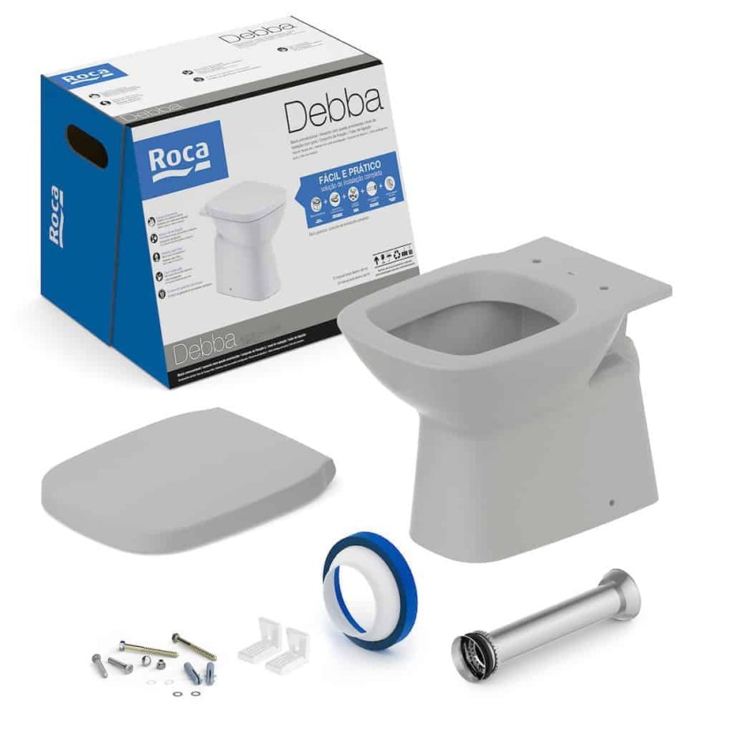 Kit De Bacia Convencional Com Assento Termofixo E Itens De Instalação Debba Classic C329727013