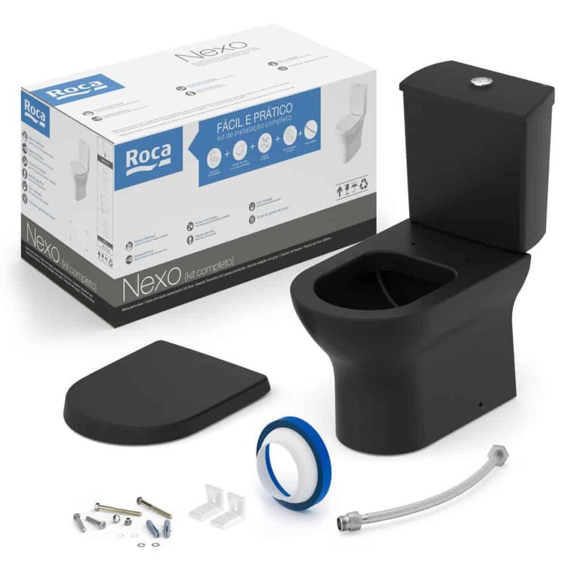 Kit Bacia Com Caixa, Assento Termofixo Com Queda Amortecida E Complementos De Instalação Nexo C343723009