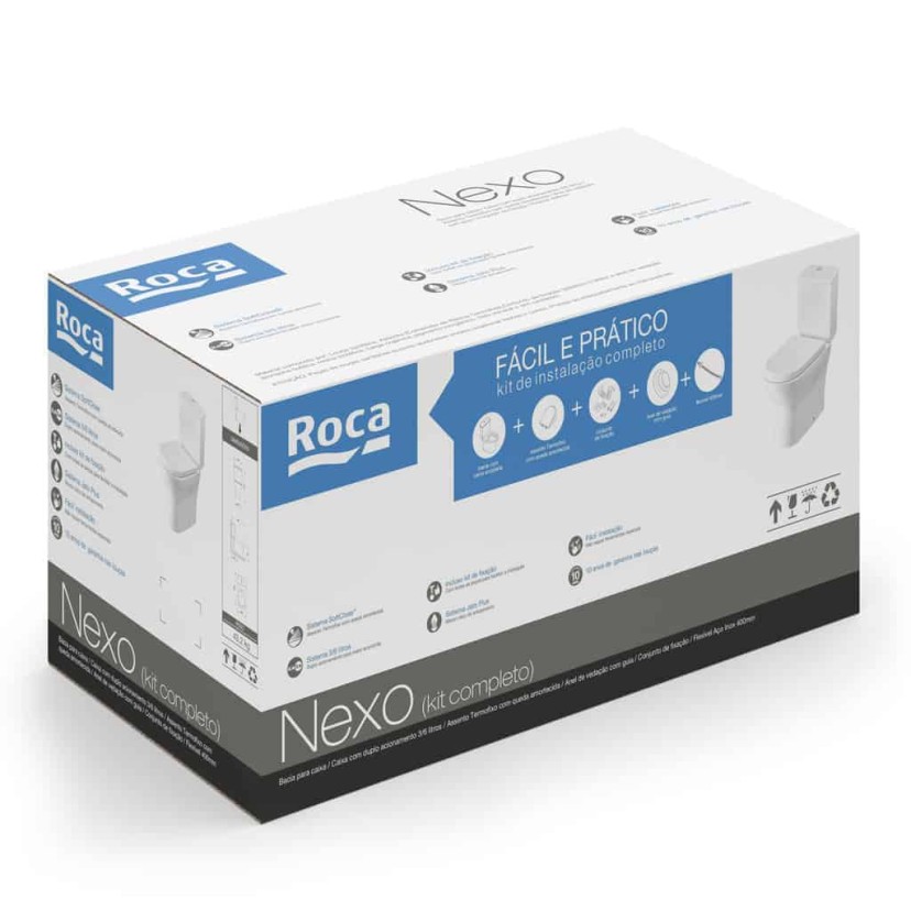 Kit Bacia Com Caixa, Assento Termofixo Com Queda Amortecida E Complementos De Instalação Nexo C343723009