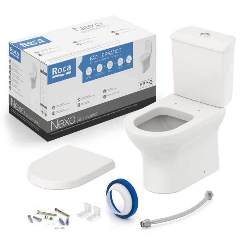 Kit De Bacia Com Caixa Acoplada Com Assento Termofixo E Itens De Instalação Nexo C343723011