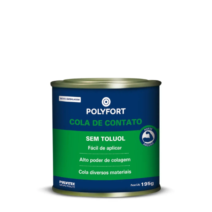 Cola de Contato Sem Toluol Polyfort 195g Pulvitec