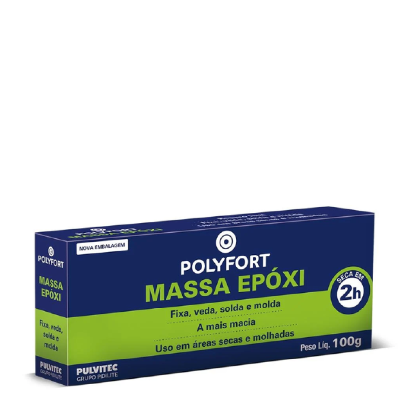 Massa Epóxi 100g Polyfort DA005 Pulvitec