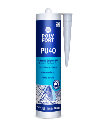 Adesivo Selante PU40 Polyfort Branco 387g PU013 Pulvitec