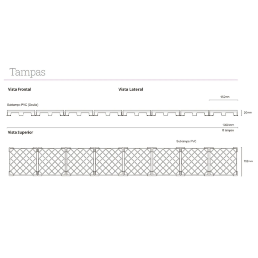 Ralo Linear Elleve Infinity Plus Tampa Oculta C/ Base PVC 130 Cm - 2931