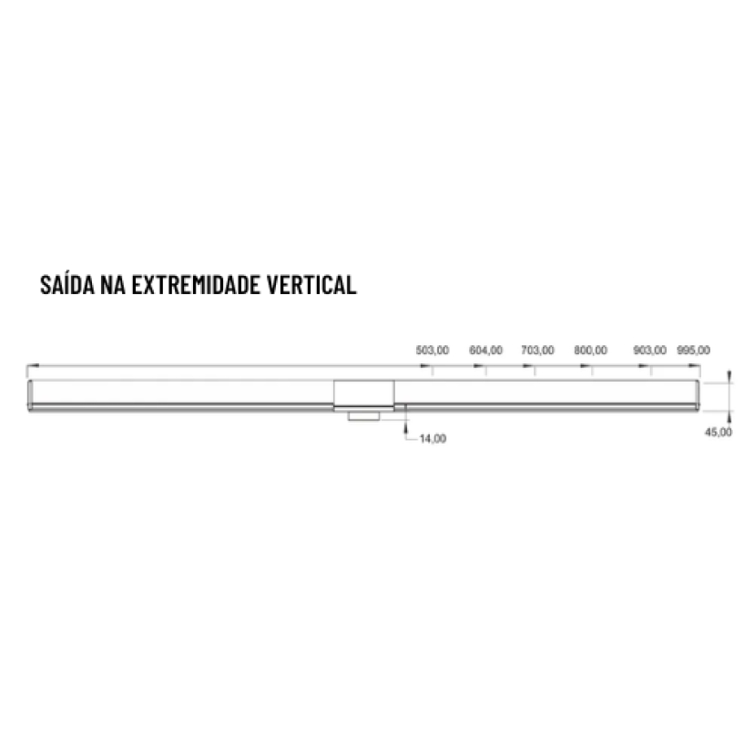 Kit Topbox 100x5 Saida Central e Vertical Oculto 8705 Top Max