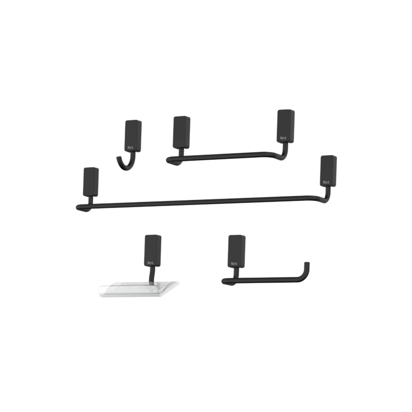 Kit De Acessórios 5 Peças Roca One Matt Black B5002E60R0