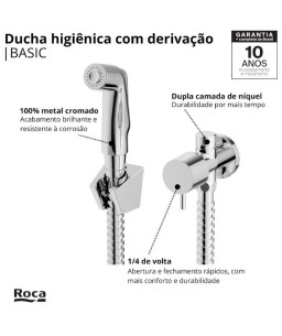Ducha Higiênica com Derivação Roca Basic B5007C7CRB