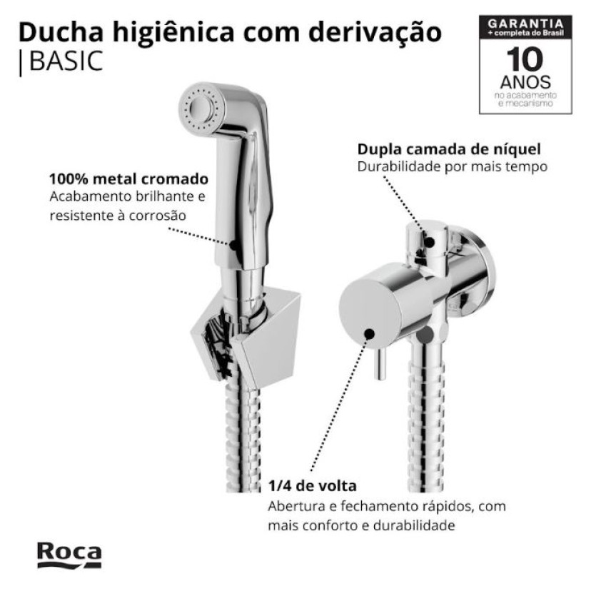 Ducha Higiênica com Derivação Roca Basic B5007C7CRB