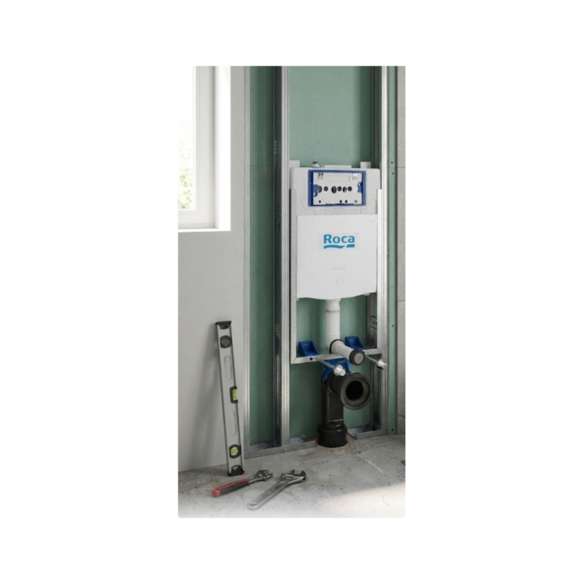 Caixa embutida Roca com dupla descarga para bacia suspensa alvenaria B890070120