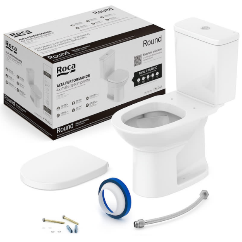 Kit De Bacia Com Caixa Acoplada E Itens De Instalação Debba Round C329723002