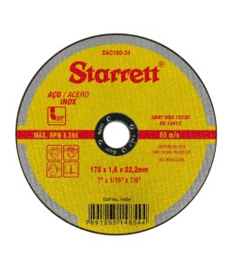 Disco de Corte para Aço Carbono e Inox 180x22,23mm Starrett 