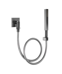 Ducha Manual com Joelho 90º de Parede para Lavatório Square Grafite Escovado 01834770