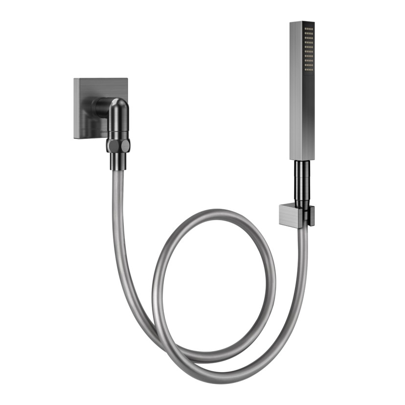 Ducha Manual com Joelho 90º de Parede para Lavatório Square Grafite Escovado 01834770