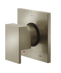 Acabamento monocomando base Deca para chuveiro e ducha higiênica New Edge niquel escovado 02175644