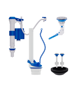 Kit Completo para Caixa Acoplada com Acionador Superior Cromado                 