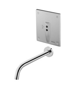 Torneira de parede DocolSensor on/off embutido para lavatório DocolEletric inox escovado 00446916