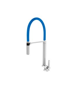 Torneira bica alta de mesa para cozinha Doc cromado/azul 00738980