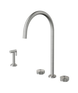 Misturador para cozinha de mesa com ducha lateral Mix&Match Inox escovado 015466BH