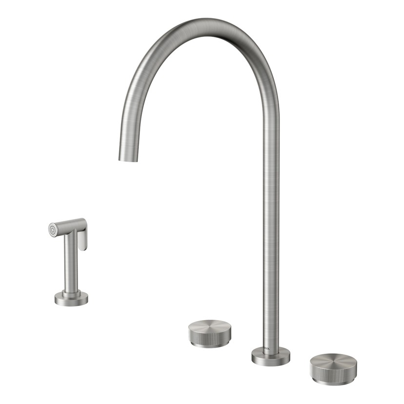 Misturador para cozinha de mesa com ducha lateral Mix&Match Inox escovado 015466BH