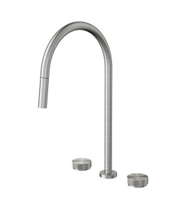 Misturador com ducha retrátil de mesa para cozinha Mix&Match Inox escovado 015469BH