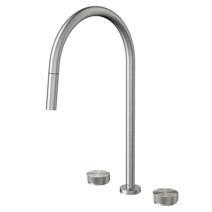 Misturador com ducha retrátil de mesa para cozinha Mix&Match Inox escovado 015469BH