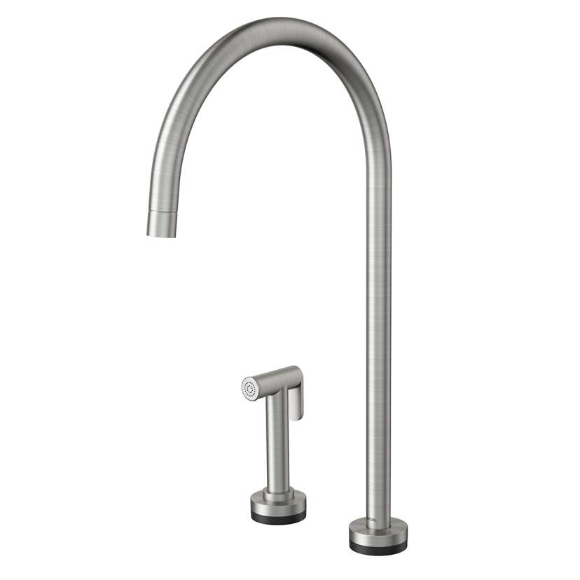 Torneira com ducha lateral Presence de mesa para cozinha Mix&Match Inox escovado 015464BH