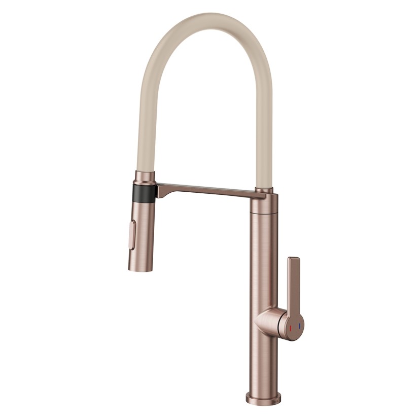 Monocomando DOC Cobre Escovado com mangueira na cor Areia 90006957142