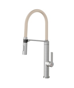 Monocomando DOC Inox Escovado com mangueira na cor areia  006957BS