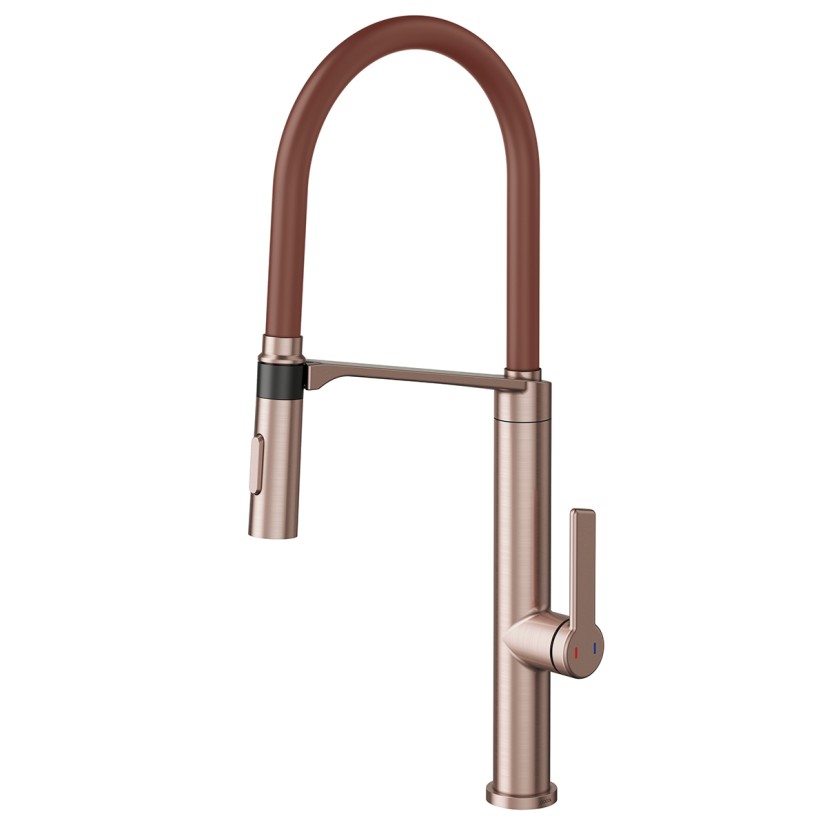 Monocomando para Cozinha Cobre Escovado com Mangueira Corten Docol DOC 90006957149