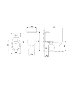 Bacia Para Caixa Saída Horizontal Saveiro Celite 1023570010300