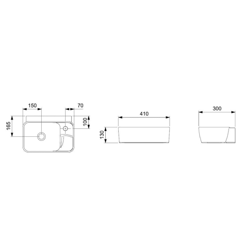 Lavatório Apoio/Suspenso Celite Eco 410X300 1040360011300