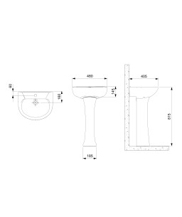 Coluna para Lavatório Azalea Branco 1912010010300