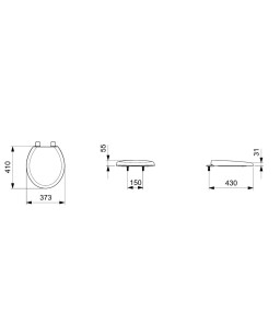 Assento PP Universal Eco Preto|Roca-Incepa