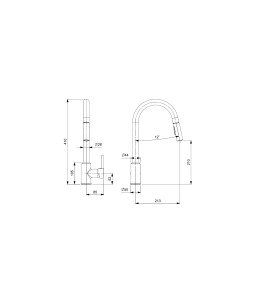 Monocomando Para Cozinha De Mesa Bica Extraível Com 2 Funções Prática B5000F5CR0 Cromado Celite