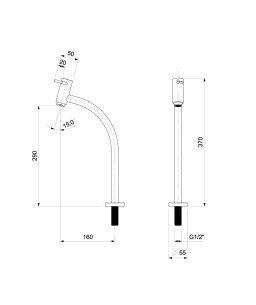 Torneira Para Lavatório De Mesa Bica Alta Basic B5001C7CRB