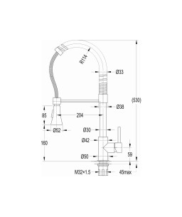 Monocomando De Mesa Para Cozinha Com Bica Extraível Com 2 Funções Gourmet B5001CVR00