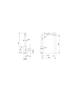 Monocomando Para Cozinha De Mesa Bica Extraível "L" Com 2 Funções Prática B5001F5CR0 Celite