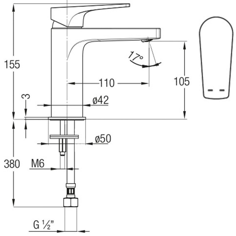 Monocomando para Lavatório De Mesa Bica Baixa Celite Noronha B5002CUCR0