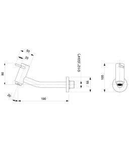 Torneira Para Lavatório De Parede Basic B5003C7CRB