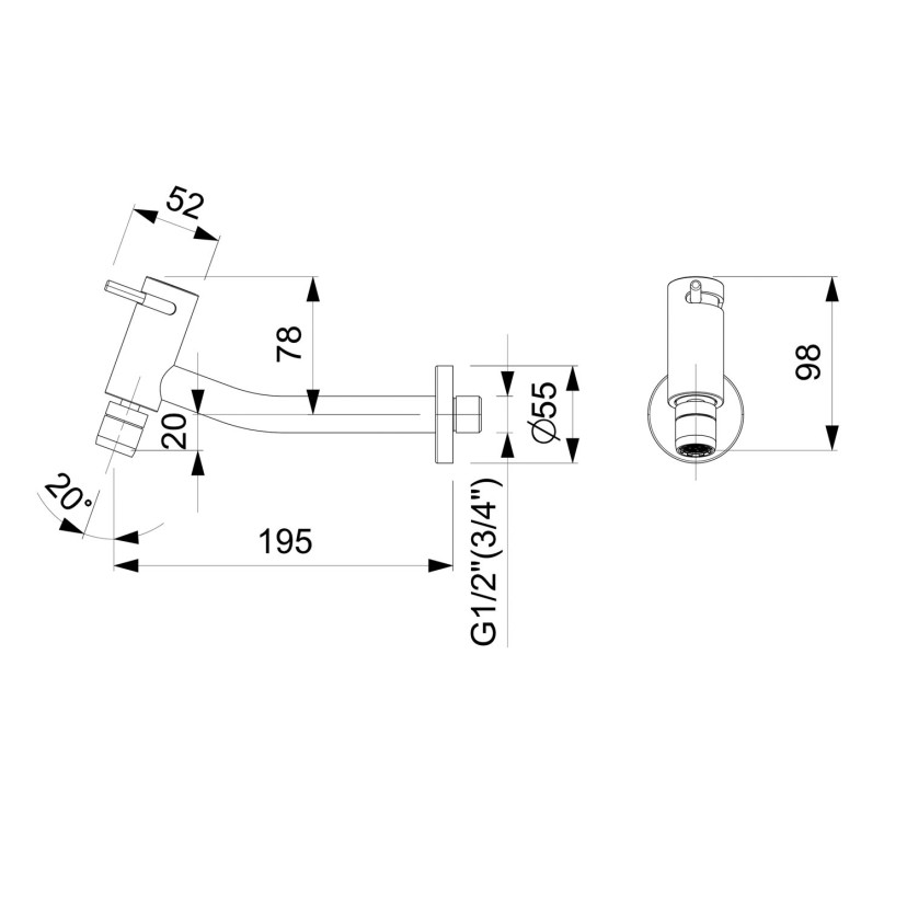 Torneira Para Cozinha De Parede Com Arejador Basic B5005C7CRB