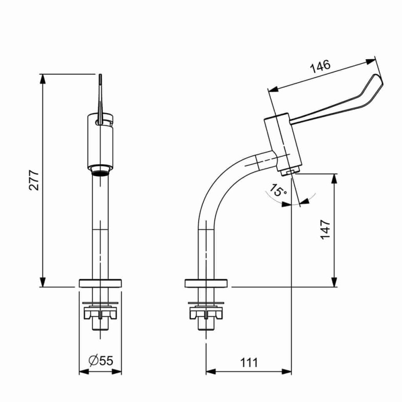 Torneira Para Lavatório De Mesa Bica Baixa Acesso Celite B5007CXCR0