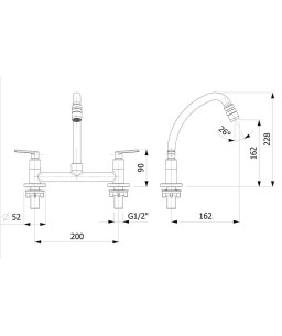 Misturador Para Cozinha De Mesa Bica Móvel Com Arejador Articulado Smart - N B50091CCRB