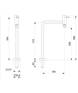 Torneira De Mesa Para Cozinha Com Bica Móvel 90° Basic B5014C7CRB