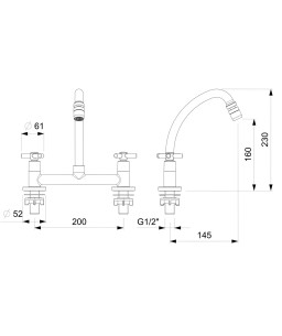 Misturador Para Cozinha Com Bica Móvel E Arejador Articulado Celite One B5014CKCRB